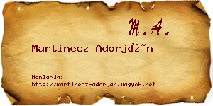 Martinecz Adorján névjegykártya